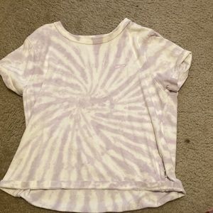 Purple and white tie dye vans t-shirt